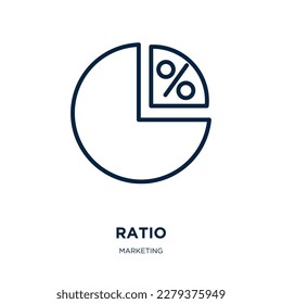 ratio icon from marketing collection. Thin linear ratio, balance, business outline icon isolated on white background. Line vector ratio sign, symbol for web and mobile