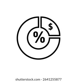 Ratio icon outline set sign