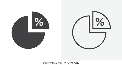 Ratio icon. outlined vector style.