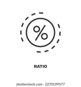 ratio icon. Thin line ratio icon from marketing collection. Outline vector isolated on white background. Editable ratio symbol can be used web and mobile