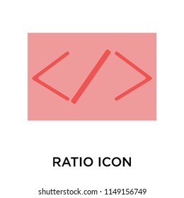 Ratio icon vector isolated on white background for your web and mobile app design, Ratio logo concept