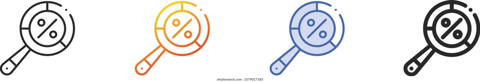 ratio icon.Thin Linear, Gradient, Blue Stroke and bold Style Design Isolated On White Background