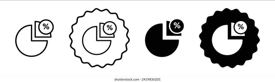 Ratio set in black and white color. Ratio simple flat icon vector