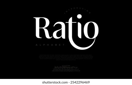 Relação tipografia beleza moda elegante minimalista serif italic fontes decorativo casamento vintage retro logos. Logotipo de fonte de luxo mínimo alfabeto. Ilustração vetorial