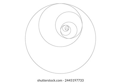 Ratio used in design, combination of circles in the golden ratio, Vector Illustration