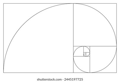 Ratio used in design, golden ratio 1:1.618, Vector Illustration