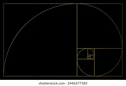 Ratio used in design, golden ratio 1:1.618, Vector Illustration