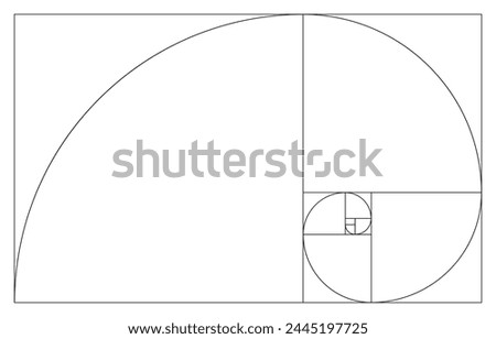 Ratio used in design, golden ratio 1:1.618, Vector Illustration