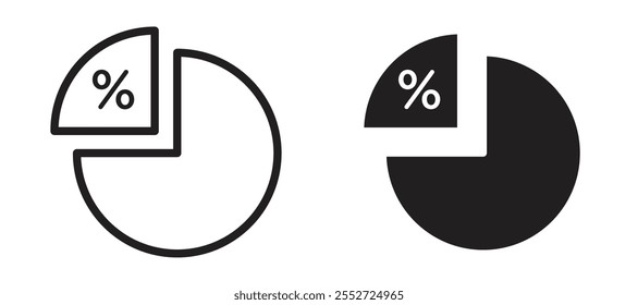Ratio vector icon set black filled and outlined style.