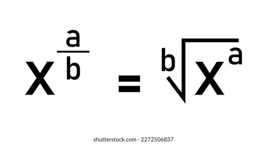 Rational exponents and radicals in mathematics.