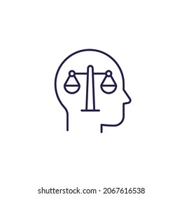 Icono de línea de pensamiento racional o racionalidad