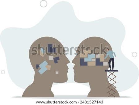 Rationality, logical thinking and critical judgment mind.Effective and intelligent information capture approach.flat illustration.