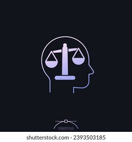 Rationality, rational thinking icon, vector