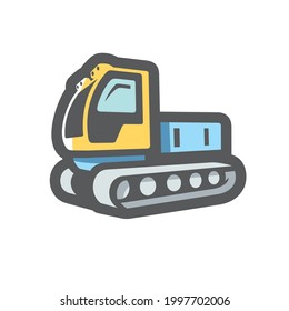 Ratrak Snowcat Ski Track Vector Icon Cartoon Illustration.