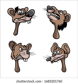 Rat's head mascot illustration vector