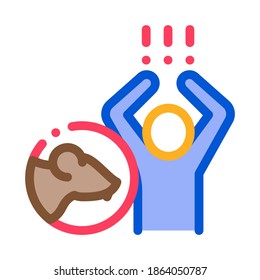 Rats Human Panic Icon Vector. Outline Rats Human Panic Sign. Isolated Contour Symbol Illustration