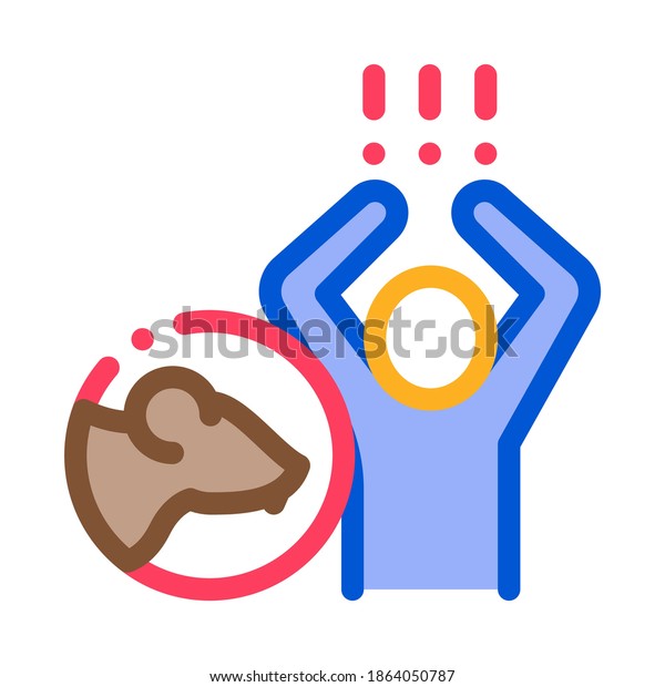 Rats Human Panic Icon Vector.\
Outline Rats Human Panic Sign. Isolated Contour Symbol\
Illustration