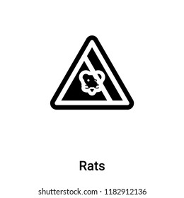 Rats icon vector isolated on white background, logo concept of Rats sign on transparent background, filled black symbol