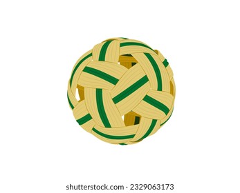 Rattan ball on a white background.