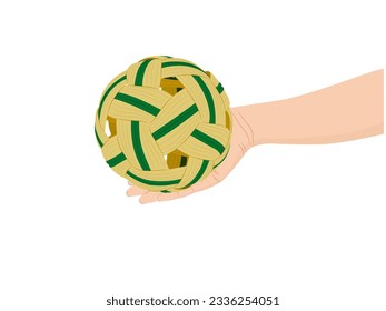 Balón de ratán con fondo blanco.