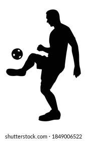 Rattan ball sport man silhouette vector, healthy athlete.