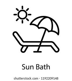 A rattan bed with the umbrella in a beach representing beach bed 