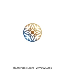 tecnología de Vector de icono de logotipo redondo de ratán
