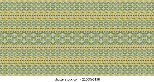 Patrón impecable de Rattan.ilustración de tejido verde.