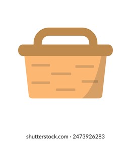Icono de caja de almacenamiento de ratán Ilustración vectorial, estilo de diseño plano