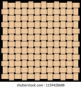 Rattan Weave, Wooden Wicker Pattern, Basket Weave Pattern, Wooden Striped Texture [Vector]