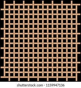 Rattan Weave, Wooden Wicker Pattern, Basket Weave Pattern, Wooden Striped Texture [Vector]