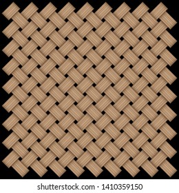 Rattan Weave, Wooden Wicker Pattern, Basket Weave Pattern, Wooden Striped Texture [Vector]