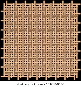 Rattan Weave, Wooden Wicker Pattern, Basket Weave Pattern, Wooden Striped Texture [Vector]