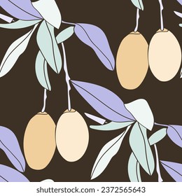 Rattern of mango tree branches.Graphic images pictures.Vector.