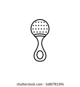 Rattle, baby icon. Simple line, outline vector elements of child for ui and ux, website or mobile application