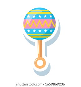 rattle baby toy isolated icon vector illustration design