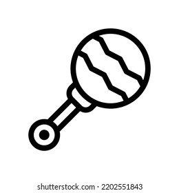 rattle baby toy  line icon illustration vector graphic 