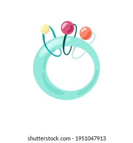 A rattle with balls for the baby. Isolated element on a white background