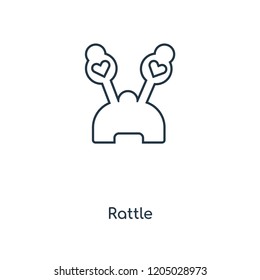 Rattle concept line icon. Linear Rattle concept outline symbol design. This simple element illustration can be used for web and mobile UI/UX.