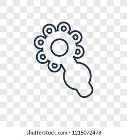 Rattle concept vector linear icon isolated on transparent background, Rattle concept transparency concept in outline style