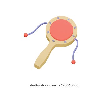  rattle drum icon 3d illustration render