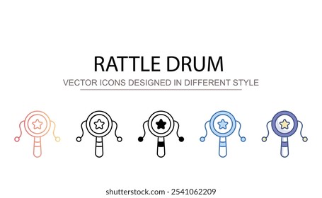 Rattle Drum icon design with white background stock illustration