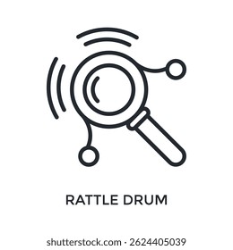 Rattle Drum Icon Outline Style. Vector Illustration For Graphic Design