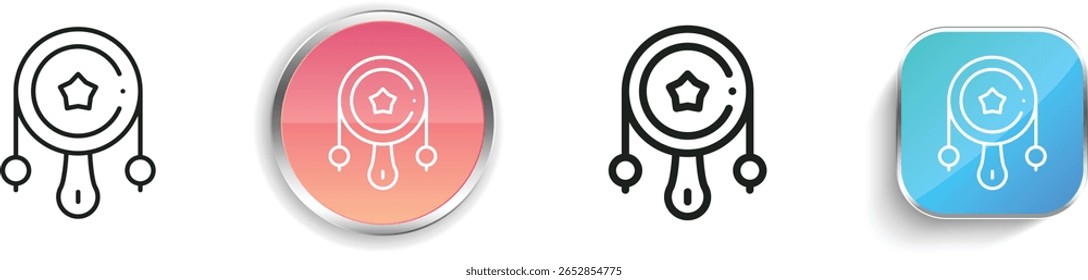 rattle drum icon. Thin Linear, Regular and Button Style Design Isolated On White Background