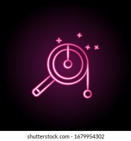 Rattle drum neon icon. Simple thin line, outline vector of dia de muertos icons for ui and ux, website or mobile application