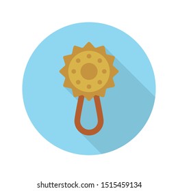 rattle glyph flat vector icon