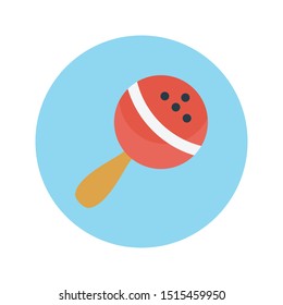 rattle glyph flat vector icon