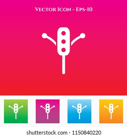 Rattle Icon in Colored Square box. eps-10