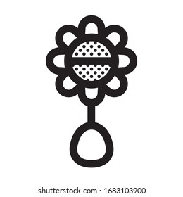 Rattle. Icon Filled with Dots.