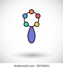 Rattle icon. Flat vector related icon for web and mobile applications. It can be used as - logo, pictogram, icon, infographic element. Vector Illustration. 